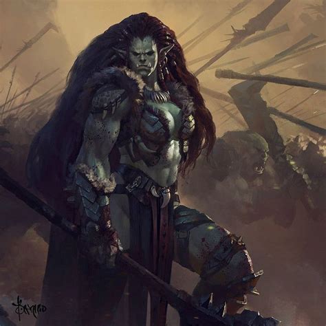 A Grand Female Ork Commander Female Orc Warcraft Art Fantasy