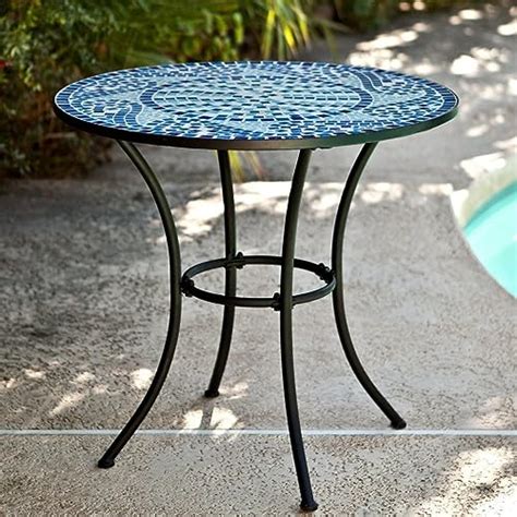Blue Mosaic Outdoor Coffee Table Amazon Com Teal Island Designs Blue