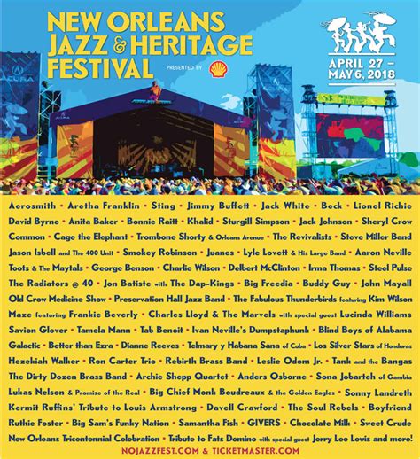 New Orleans Jazz Fest Lineup Rmusicfestivals