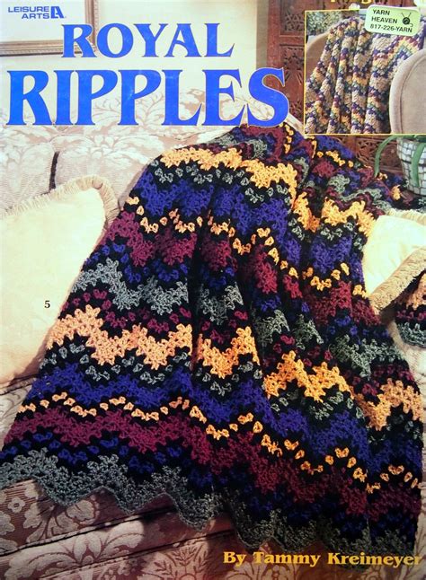Royal Ripples 7 Afghans By Tammy Kreimeyer Vintage Crochet Pattern