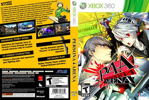 Persona 4 Arena XBOX 360 Game Covers Persona 4 Arena DVD NTSC