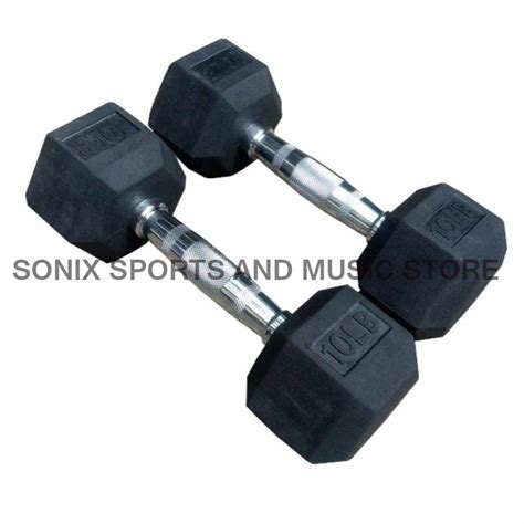 Rubber Hex Dumbbells 10 Lbs Pair Shopee Philippines