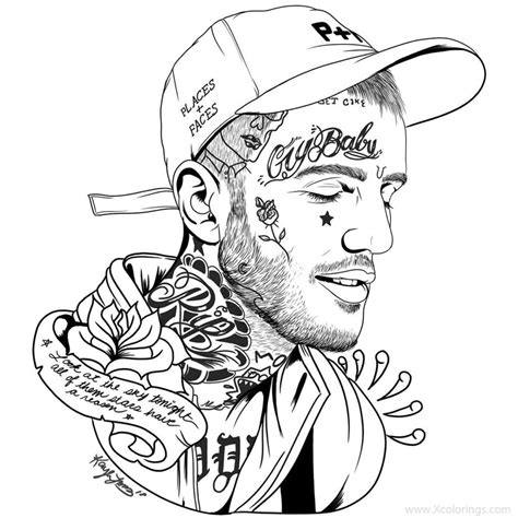 Lil Peep Coloring Sheets Coloring Pages
