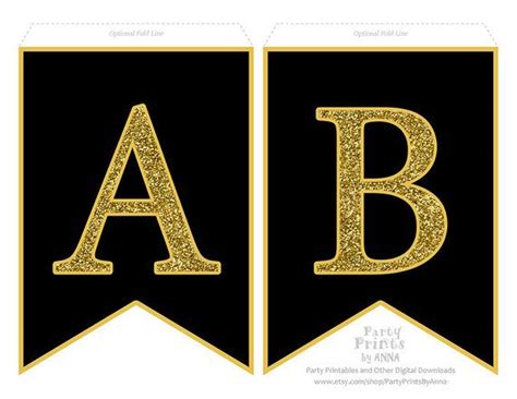 Free Printable Banner Letters Pdf Black And Gold
