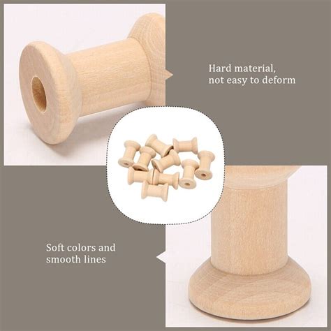 10pcs Wooden Empty Thread Spools Natural Color 29mm X23mm Q2t82555 Ebay