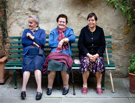 Pienza Italy Elderly Women Tuscan Women Ladies On Bench Etsy