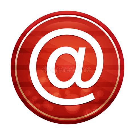 Email Address Icon Realistic Diagonal Motion Red Round Button