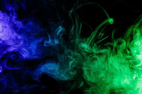Abstract Blue And Green Smoke Hookah ~ Abstract Photos ~ Creative Market