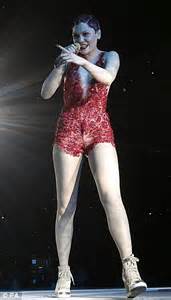 Jessie J Sets The Stage Alight In Sexy Red Lace Leotard As She Performs
