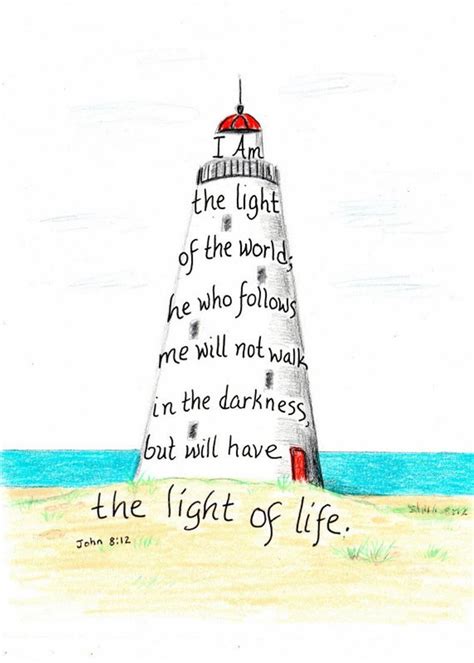 Lighthouse Bible Verse Art Print Hand Lettered Typography Etsy