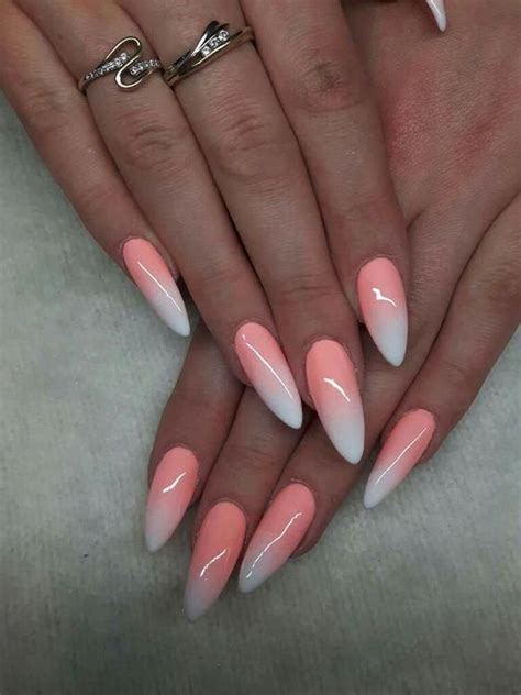 Stylish Peach Acrylic Nail Art Designs Ombrenails In White Acrylic Nails Peach