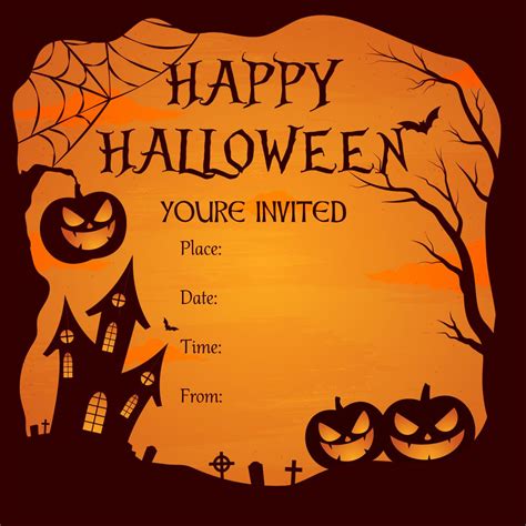 Printable Halloween Party Invitations Choose Your Template Sample With The Name Of The Host