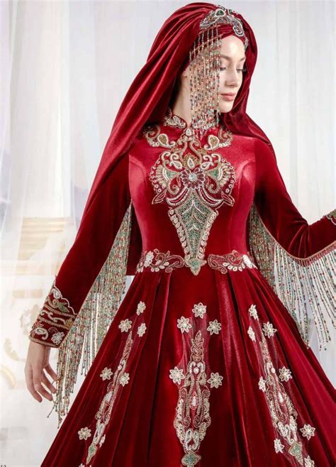Islamic Red Wedding Dress With A Line Di 2020