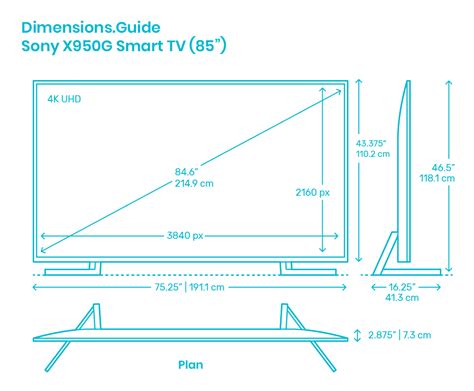 82 Inch TV Dimensions