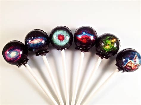 6 Cosmic Outer Space Hard Candy Lollipops