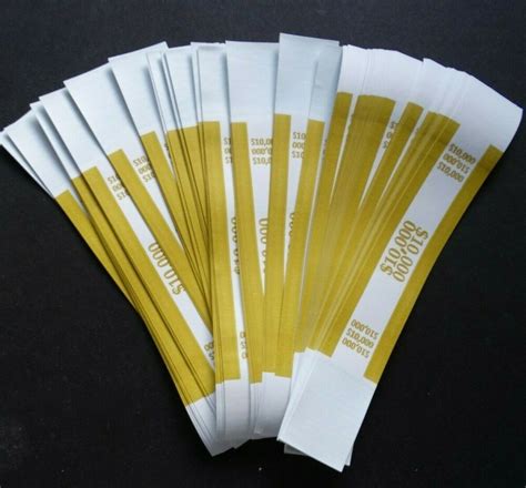 100 Mustard 10000 Cash Money Self Sealing Straps Currency Bands