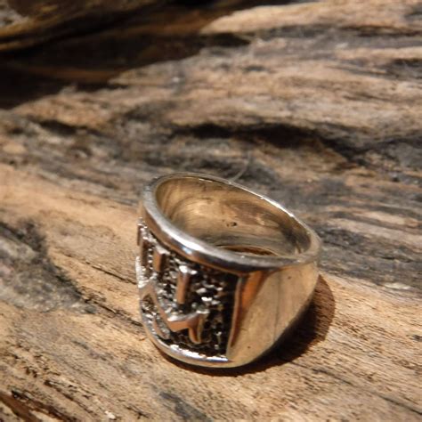 Vintage Navajo Sterling Silver Mens Ring Native American Warrior Ring