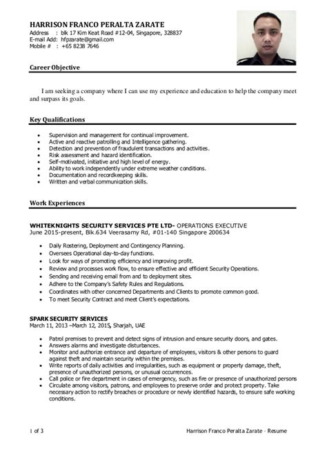 Security clearance resume magnificent student resume sample. HARRISON singapore cv
