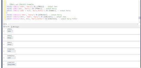 Difference Between IsNull And Coalesce In Microsoft SQL Server With Examples