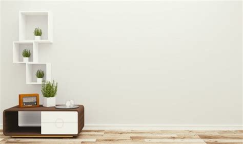 Premium Photo Living Room Interior On Empty White Wall Background