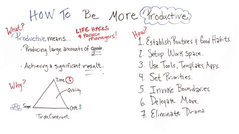 The reality might be more about the systems we build you can reduce the problem of productivity to: 7 Ways to Be More Productive - ProjectManager.com