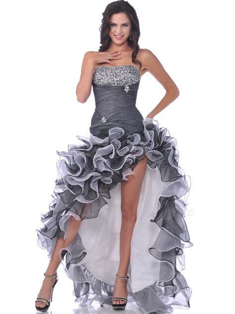 Sparkling High Low Ruffle Prom Dress Sung Boutique La