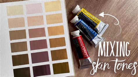 How To Mix Skin Tones Using 3 Colors Gouache Tutorial Youtube