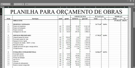 Planilhas De Orçamento E Calculo De Custos De Obras R 2900 Em