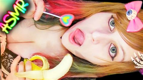 Asmr 🍌 Banana Eating 🍭 Lollipop Licking Mouth Sounds ♡ Wet Fruit Food Licking Eating ♡ Youtube