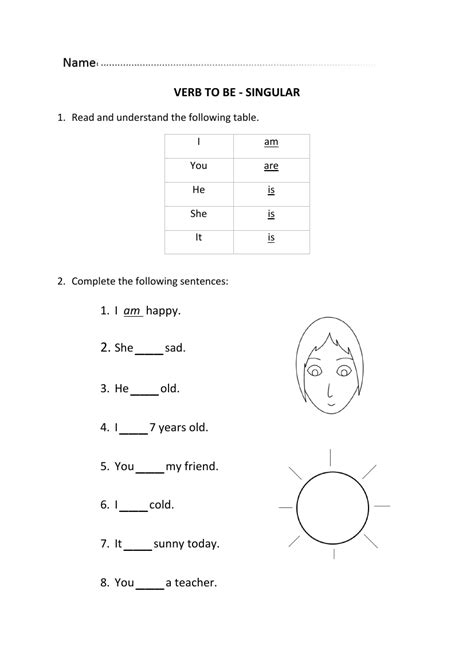 Verb To Be Sentences For Year 1 Students Teaching Resources Student