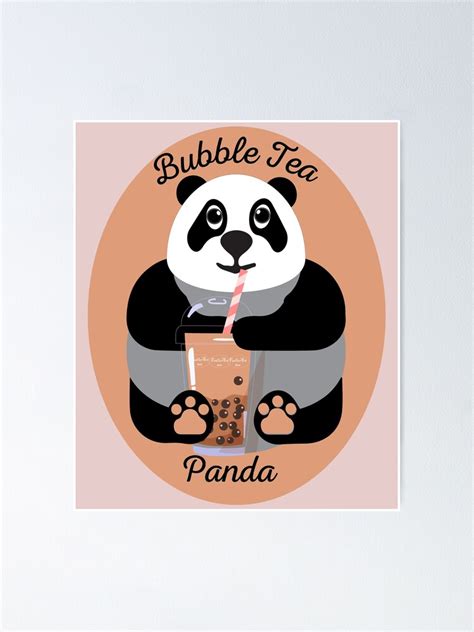 Cute Panda Bubble Tea Poster For Sale By Fadlaart Redbubble