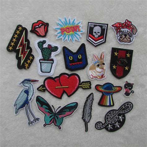 hot style heart patches for clothing iron on embroidered appliques diy apparel accessories