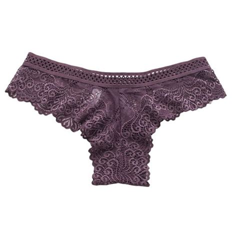 Womens Thin Lace Thongs Hollowed Out T Back Low Waist Thong See