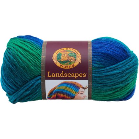 Lion Brand Yarn Landscapes Blue Lagoon Self Striping Trinidad And