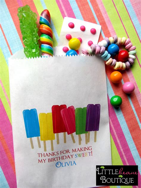 Popsicle Birthday Party Favor Bags Candy By Littlebeaneboutique