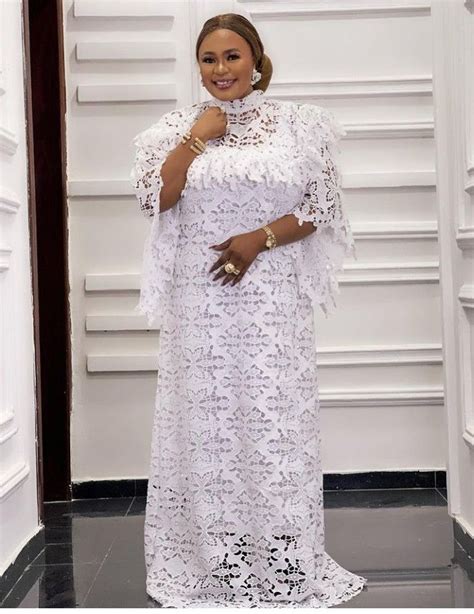 50 Gorgeous White Lace Outfits For Owambe And Aso Ebi Parties White