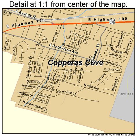 Copperas Cove Texas Street Map 4816624