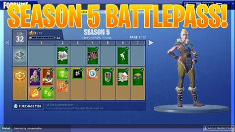 Season 5 Battlepass All Skins Gliders Pickaxes And More Fortnite