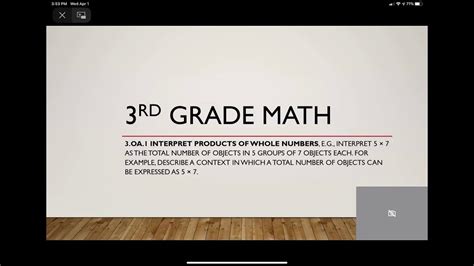 Csd 3rd Grade Math 3oa1 Interpret Products Of Whole Numbers Youtube