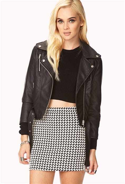 lyst forever 21 underground faux leather jacket in black