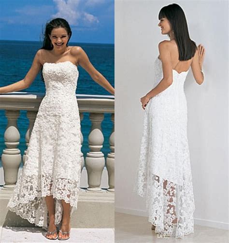 Cheap Simple White Lace Wedding Dresses 2015 Short Asymmetrical Sexy