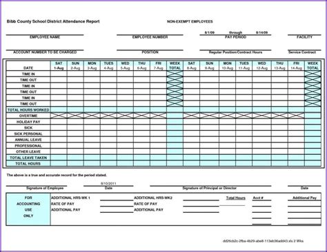 Free Excel Monthly Timesheet Template Multiple Employees Template 1