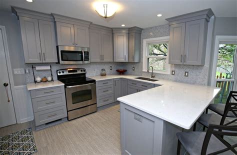savvy gray cabinet kitchen remodel  island seating savvy home supply
