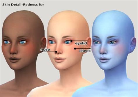 Imadako Skin Detail Redness For Face And Body Sims 4 Mm Cc Sims Four