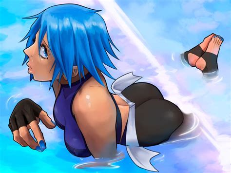 Pepperoni Ravioli Aqua Kingdom Hearts Kingdom Hearts Absurdres Highres 1girl Ass Blue