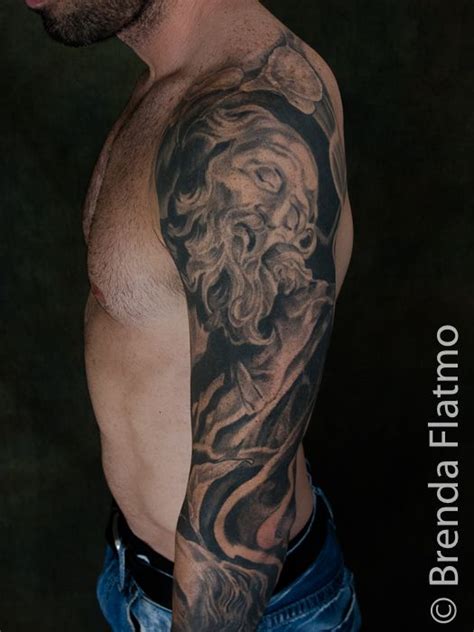 statue bernini sleeve blackandgraytattoo upper arm©2012brendaflatmo tattoos portrait tattoo art