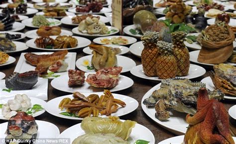 Beißen Gedanken Chinese Banquet Of 143 Dishes Carved Out Of Rock