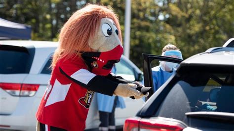 Photo about the ottawa senators are a professional hockey team in the nhl and this is their mascot. 2,750 people tested at COVID-19 pop-up at Canadian Tire Centre this weekend