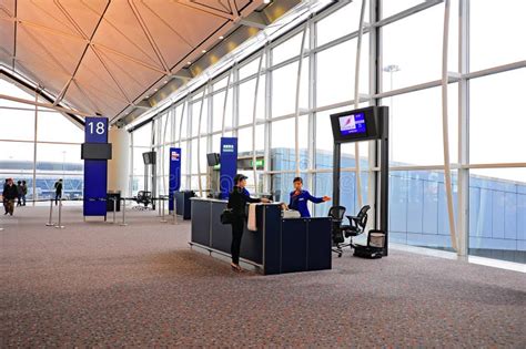 Hong Kong International Airport Boarding Gate Editorial Stock Image