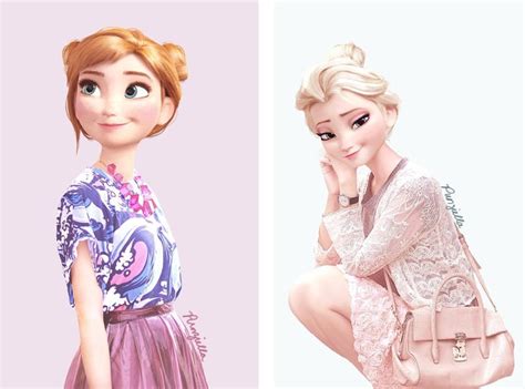 Anna And Elsa As Fashionistas Frozen Fan Art Popsugar Love Sex Photo